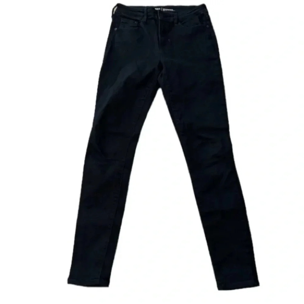 Old Navy Rockstar Mid-Rise Women's Black Skinny Denim Jeans Size 4 Tall GUC